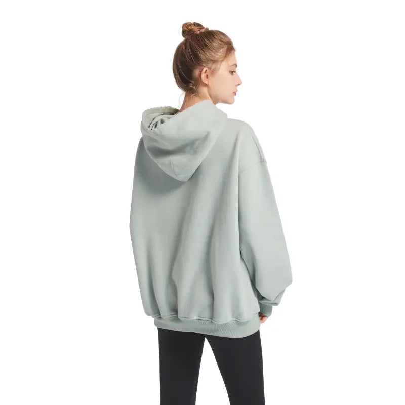 Trendy Light Green Unisex Long Sleeve Hoodie with Pockets - Perfect for All Occasions!