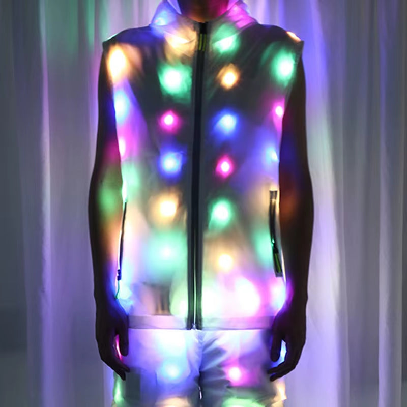 Illuminate Your Night: Waterproof LED Rave Jacket for Adults and Kids - Perfect for Dance Performances and Night Runs
