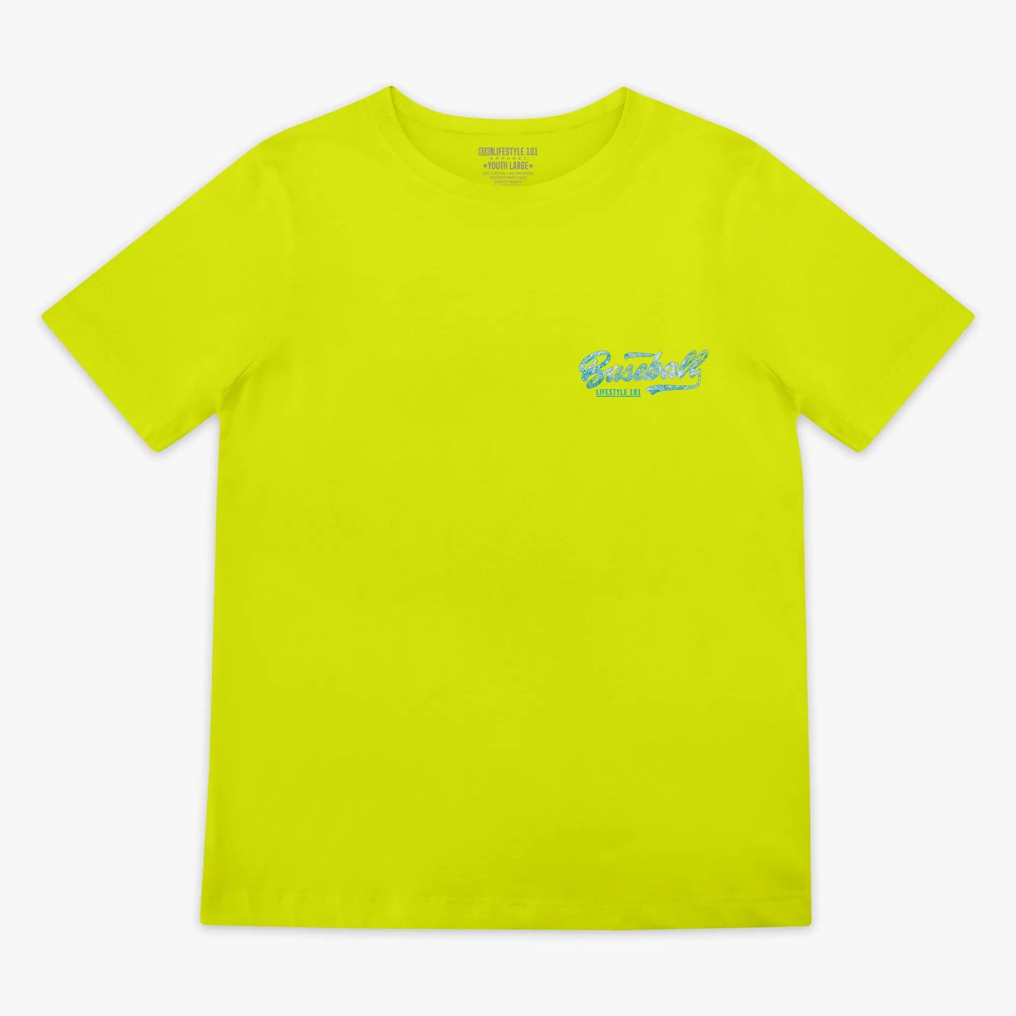 Realtree Established Youth Tee - Bright Yellow/Aspect-Teal for Young Baseball Fans