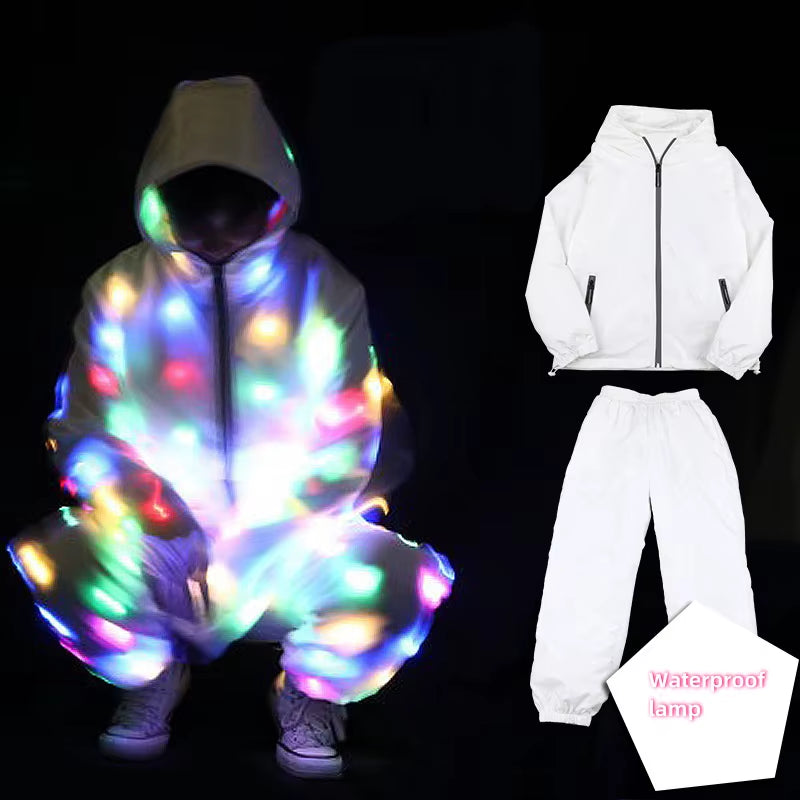 Illuminate Your Night: Waterproof LED Rave Jacket for Adults and Kids - Perfect for Dance Performances and Night Runs