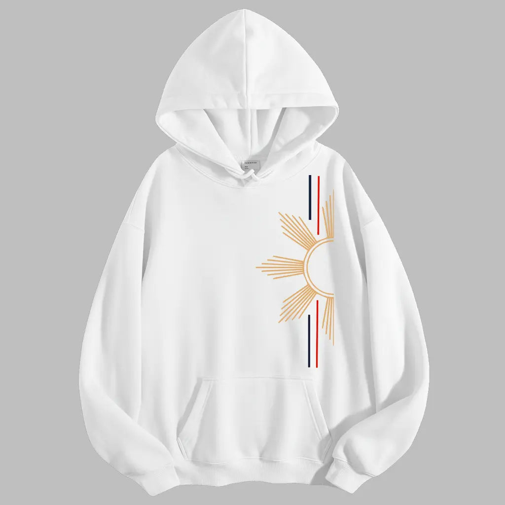 Men'S Filipino Sun Graphic Hoodie/Graphic T-Shirt - Regular Fit | Soft & Breathable Fabric, Durable Print, Everyday Comfort, Machine Washable, Minimalist Casual Wear with Cultural Symbolism