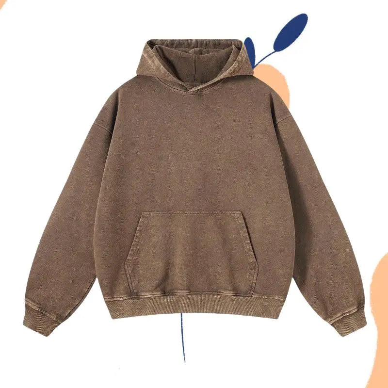 Elevate Your Streetwear Game with Our Men's Vintage Oversized Acid Wash Hoodie - Perfect for Couples and Casual Outings