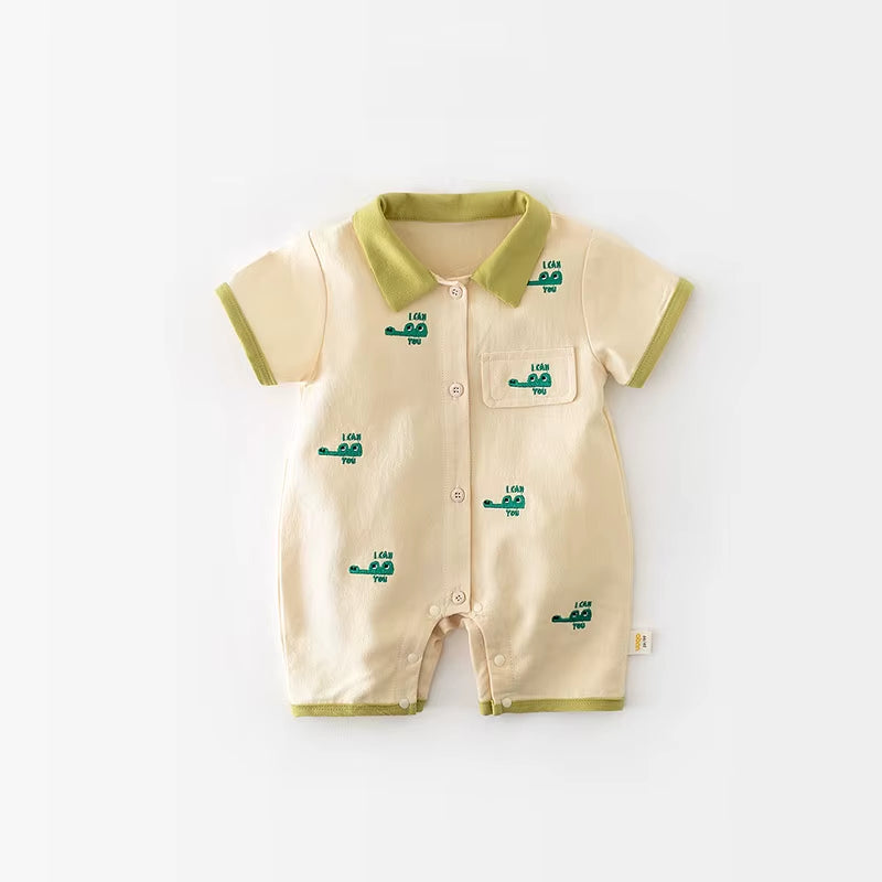 2024 Baby Summer Clothes Crocodile Boys Romper Cotton Baby Boy Jumpsuit Newborn Clothing