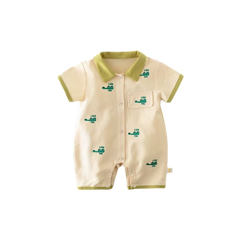 2024 Baby Summer Clothes Crocodile Boys Romper Cotton Baby Boy Jumpsuit Newborn Clothing