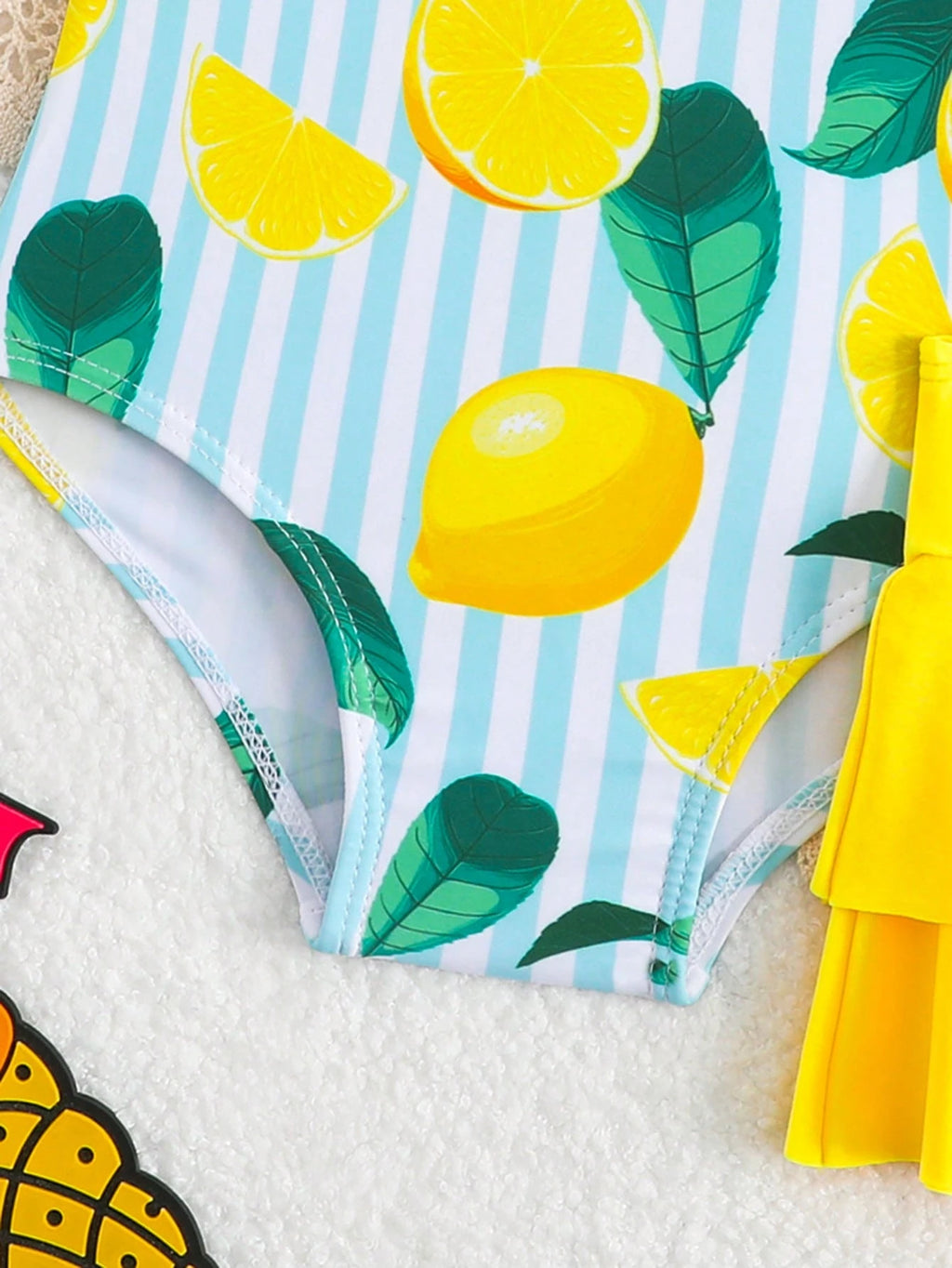 1Pc Baby/Girl Strawberry Print Swimsuit with Skirt Yellow Outfit Baby Yellow Dress Baby Summer Baby Clothes Girl Baby Summer Clothes Girl Summer Baby Girl Clothes