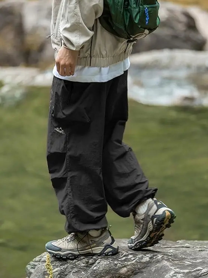 Elevate Your Style with Mens' Baggy Cargo Pants - Lightweight, Water-Resistant, and Perfectly Casual for Every Occasion