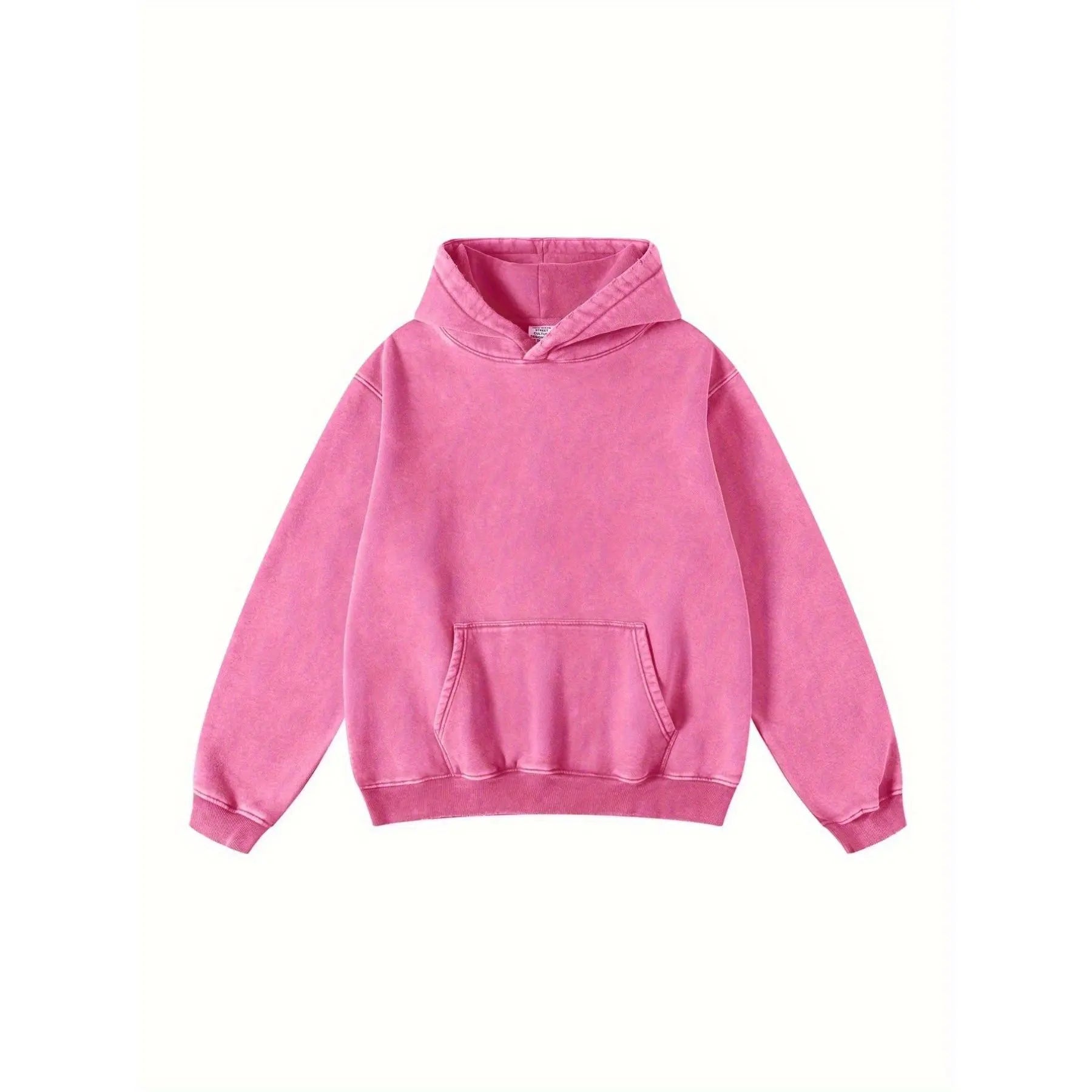Vintage Washed Hoodie - Trendy Unisex Drop-Shoulder Sweatshirt for Effortless Style