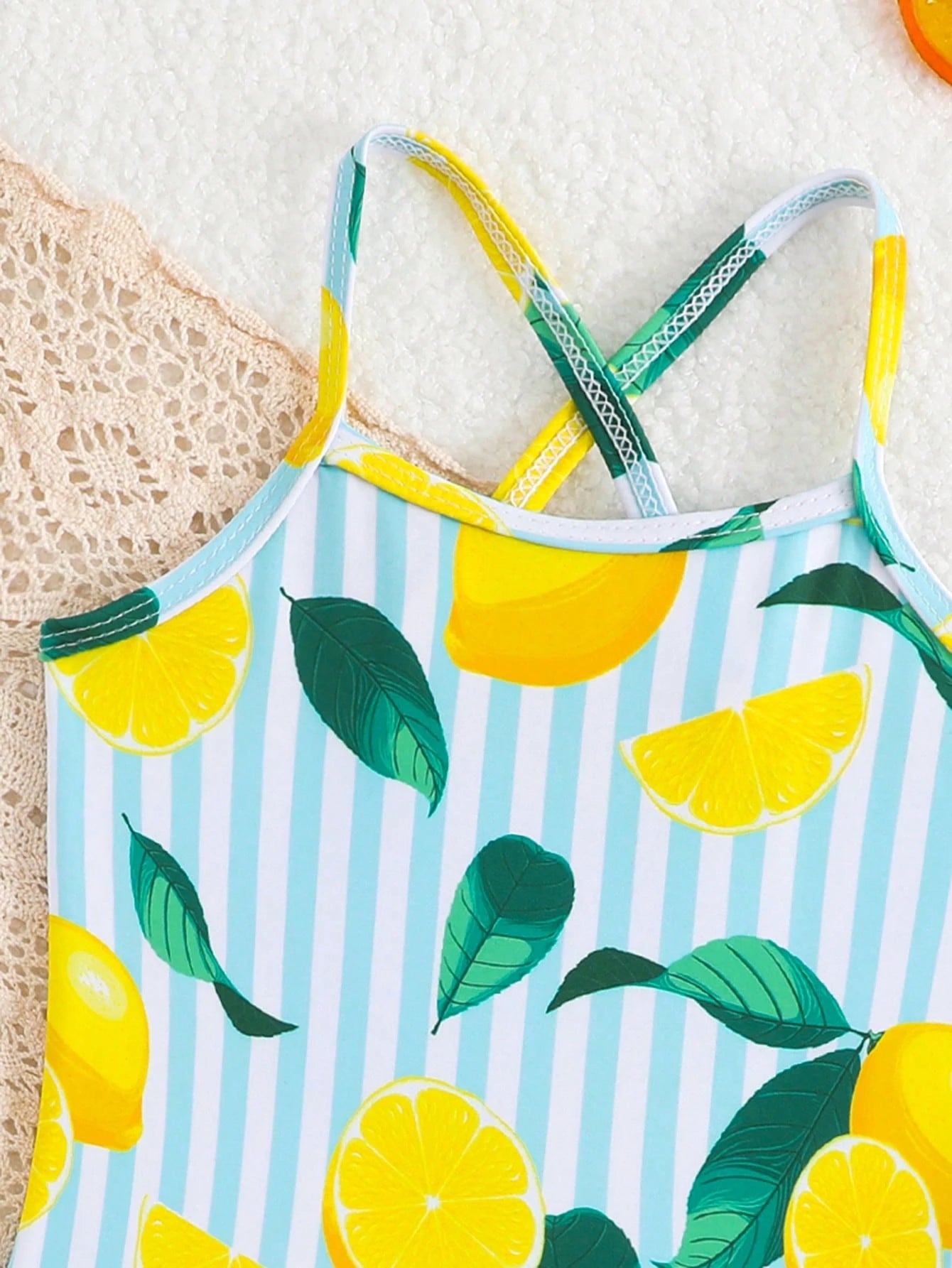 1Pc Baby/Girl Strawberry Print Swimsuit with Skirt Yellow Outfit Baby Yellow Dress Baby Summer Baby Clothes Girl Baby Summer Clothes Girl Summer Baby Girl Clothes