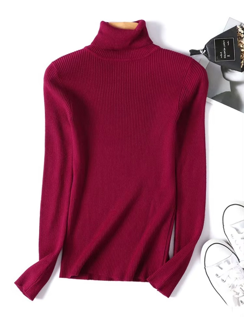 Elevate Your Autumn Wardrobe with Our Chic Turtleneck Knitted Sweater - Perfect for Office and Casual Outings!
