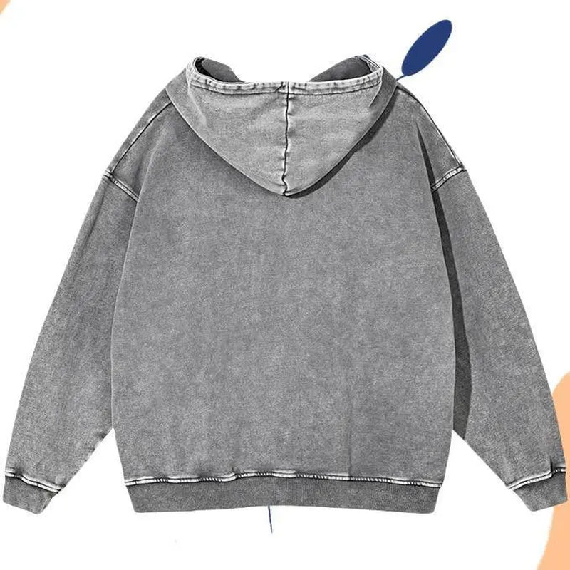 Elevate Your Streetwear Game with Our Men's Vintage Oversized Acid Wash Hoodie - Perfect for Couples and Casual Outings