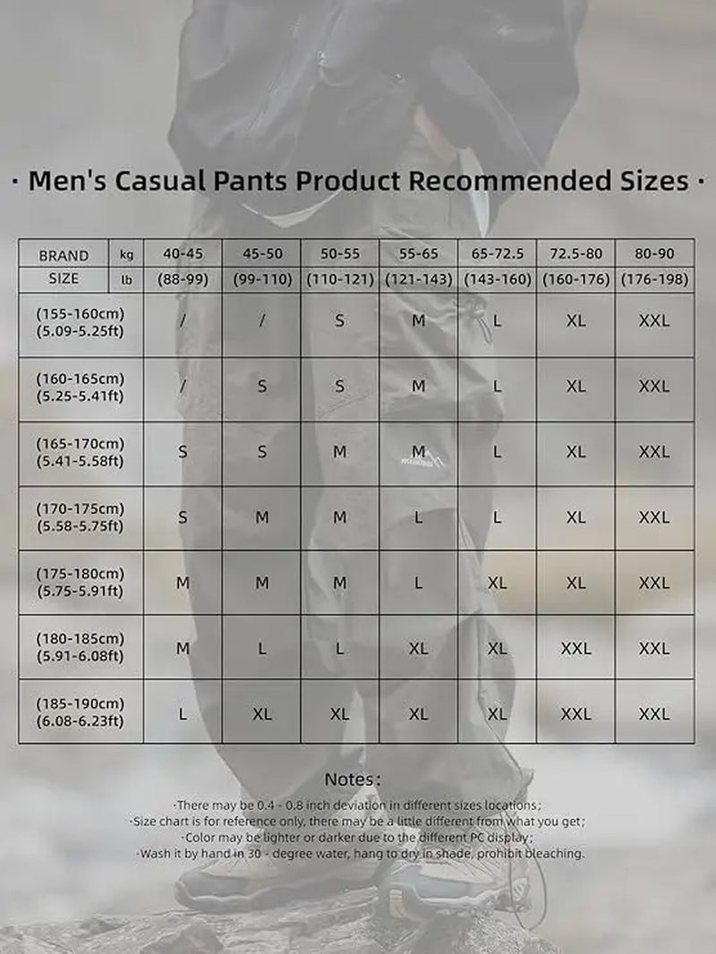Elevate Your Style with Mens' Baggy Cargo Pants - Lightweight, Water-Resistant, and Perfectly Casual for Every Occasion