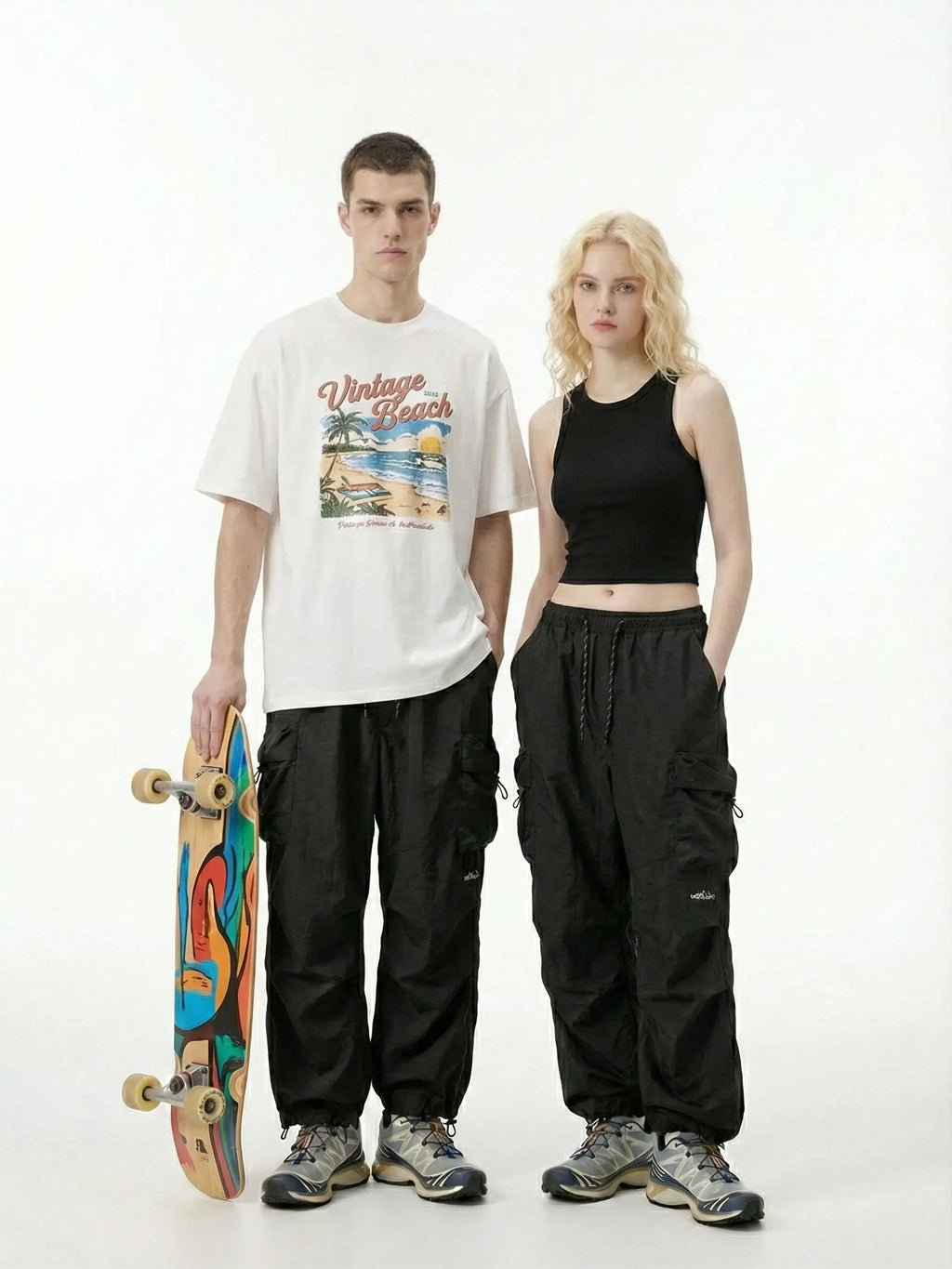 Elevate Your Style with Mens' Baggy Cargo Pants - Lightweight, Water-Resistant, and Perfectly Casual for Every Occasion