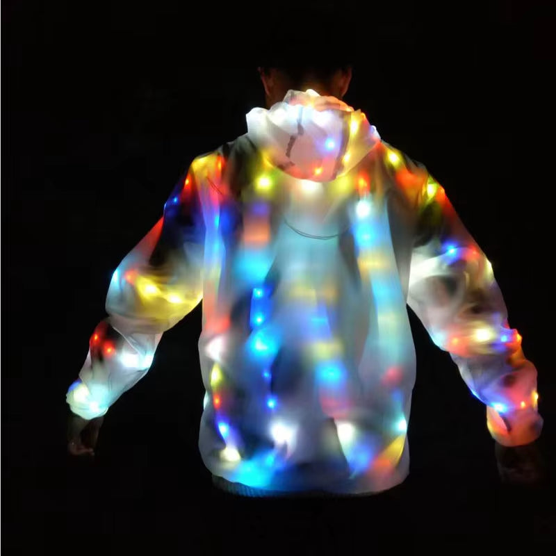 Illuminate Your Night: Waterproof LED Rave Jacket for Adults and Kids - Perfect for Dance Performances and Night Runs