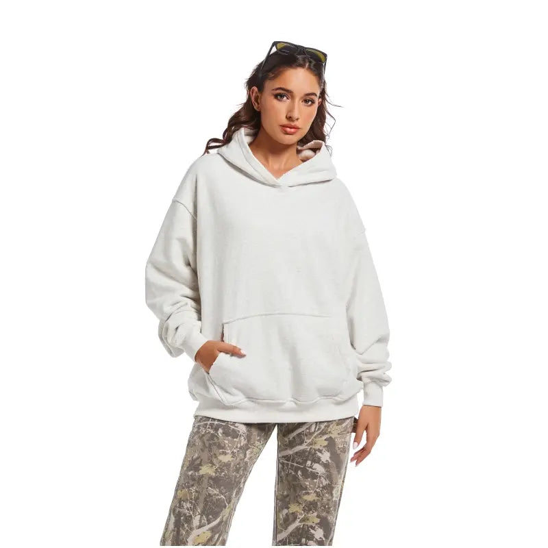 Trendy Light Green Unisex Long Sleeve Hoodie with Pockets - Perfect for All Occasions!