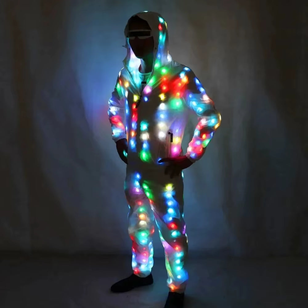 Illuminate Your Night: Waterproof LED Rave Jacket for Adults and Kids - Perfect for Dance Performances and Night Runs