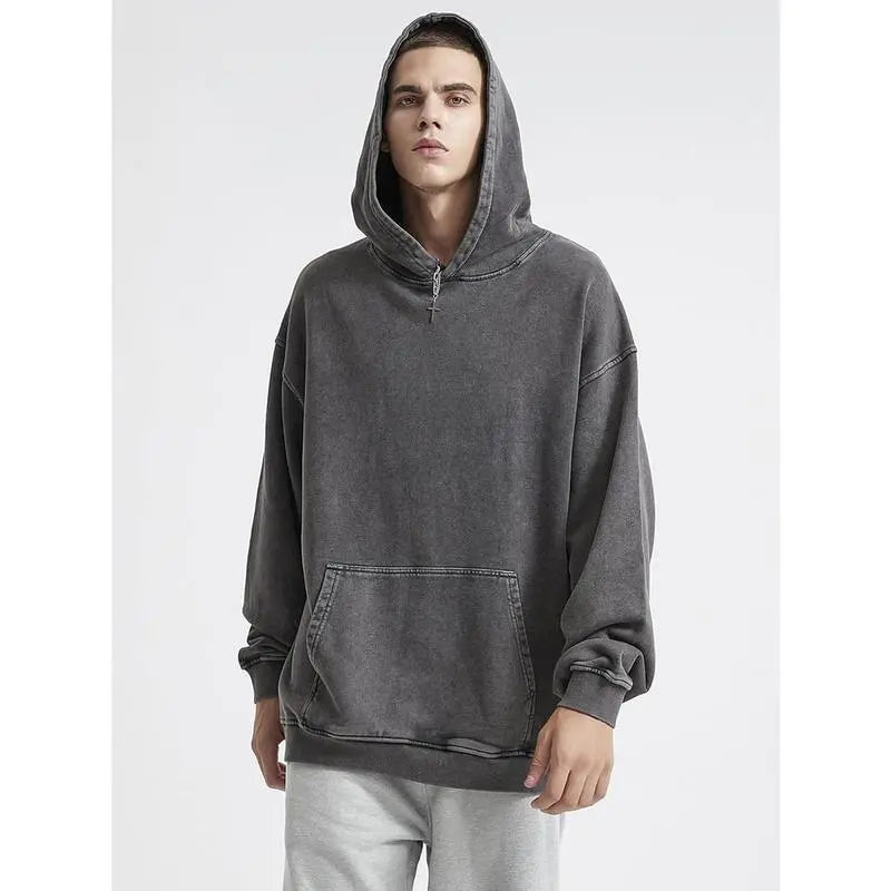 Elevate Your Streetwear Game with Our Men's Vintage Oversized Acid Wash Hoodie - Perfect for Couples and Casual Outings