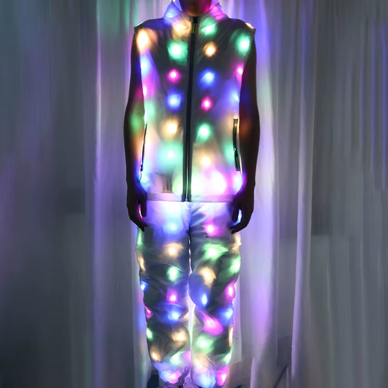Illuminate Your Night: Waterproof LED Rave Jacket for Adults and Kids - Perfect for Dance Performances and Night Runs