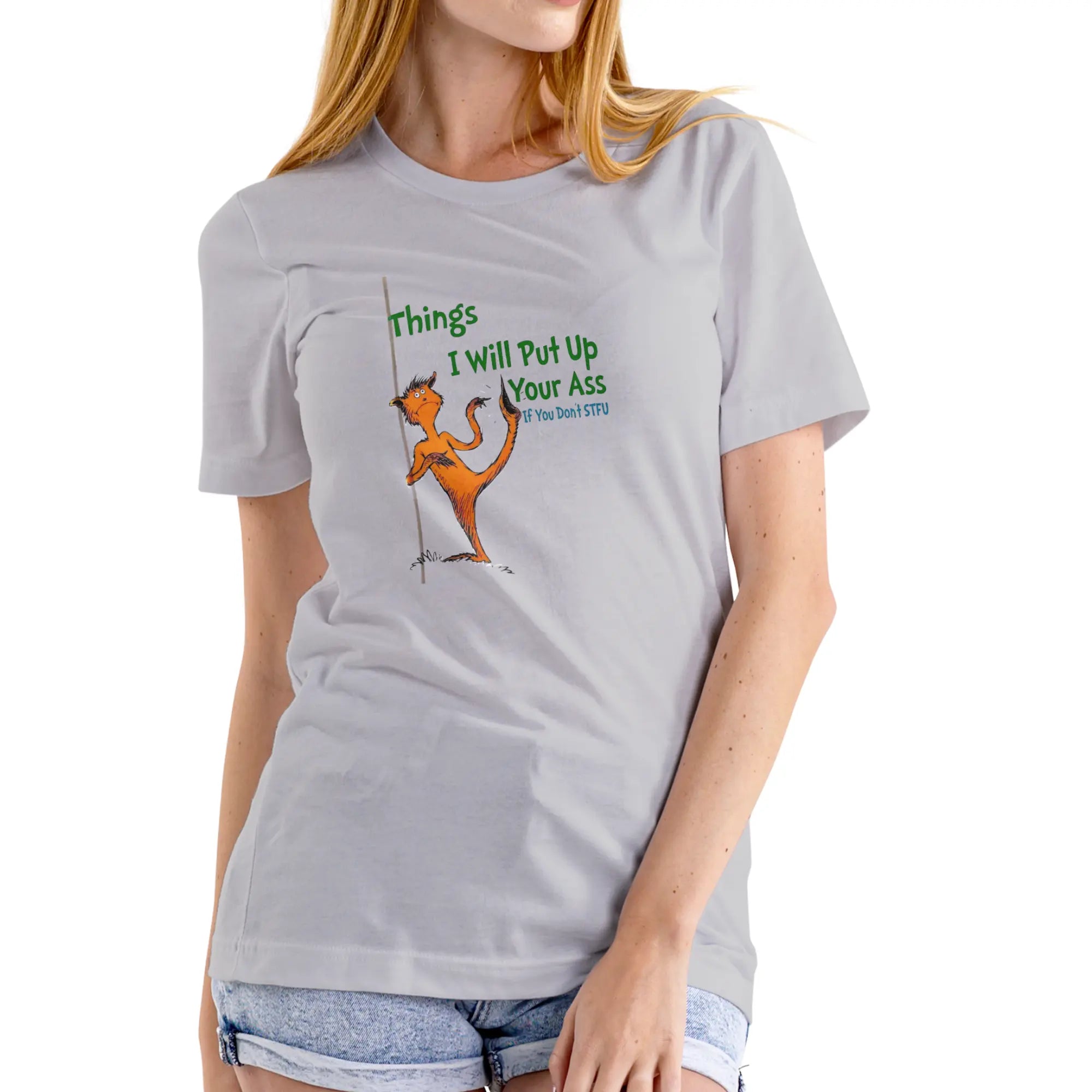 Unleash Your Humor with the THINGS I WILL PUT up YOUR A@@ IF YOU DON'T STFU Funny Unisex Cotton T-Shirt