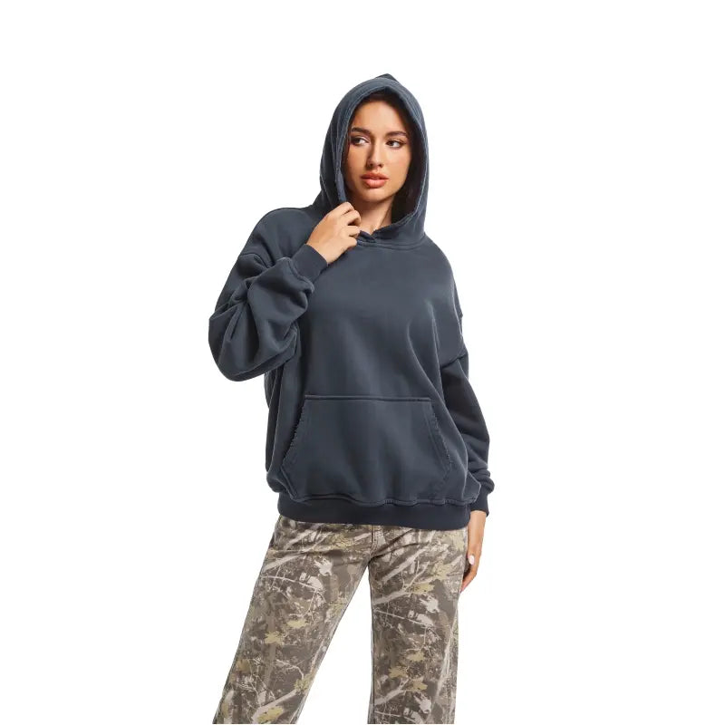 Trendy Light Green Unisex Long Sleeve Hoodie with Pockets - Perfect for All Occasions!